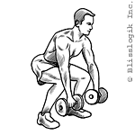 Crouched Rear Deltoid Row Dumbbell exercises for shoulders muscles