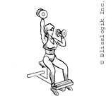 seated palms in alternated shoulder press dumbbell exercises for shoulders